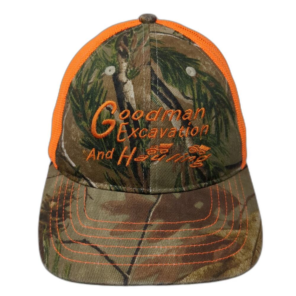 Katin Baseball Cap Green Orange One Size Realtree Camo Mesh Back Goodman Hat